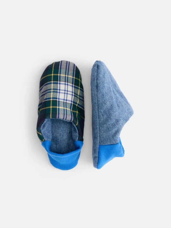 Wool Plaid House Shoes Blue Women Alex Mill Pajamas Slippers