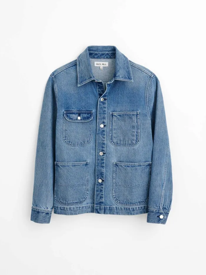 Work Jacket In Vintage Wash Denim Men Alex Mill Denim