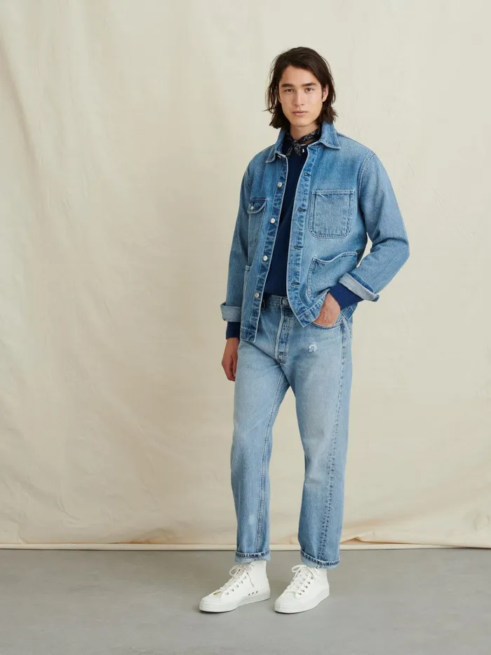 Work Jacket In Vintage Wash Denim Men Alex Mill Denim