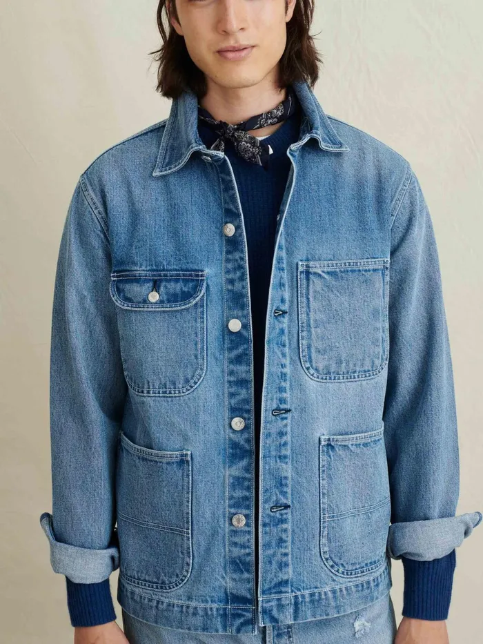 Work Jacket In Vintage Wash Denim Men Alex Mill Denim