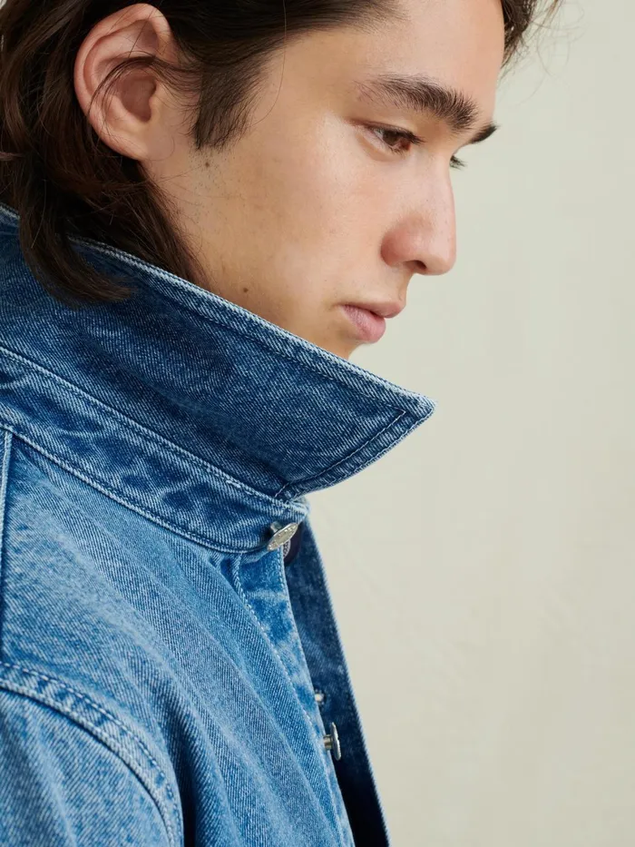 Work Jacket In Vintage Wash Denim Men Alex Mill Denim