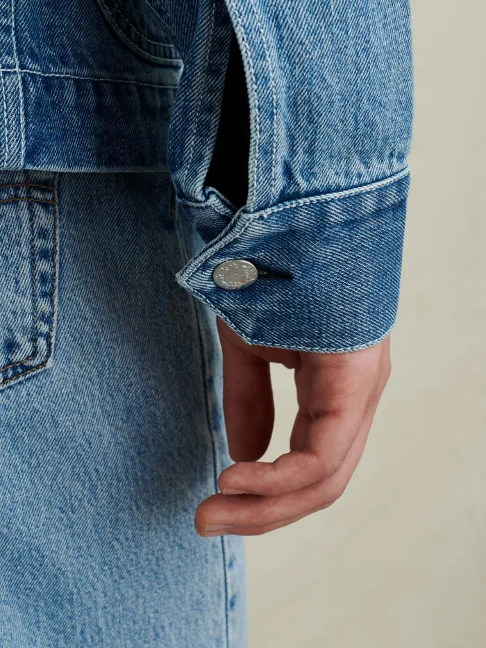 Work Jacket In Vintage Wash Denim Men Alex Mill Denim