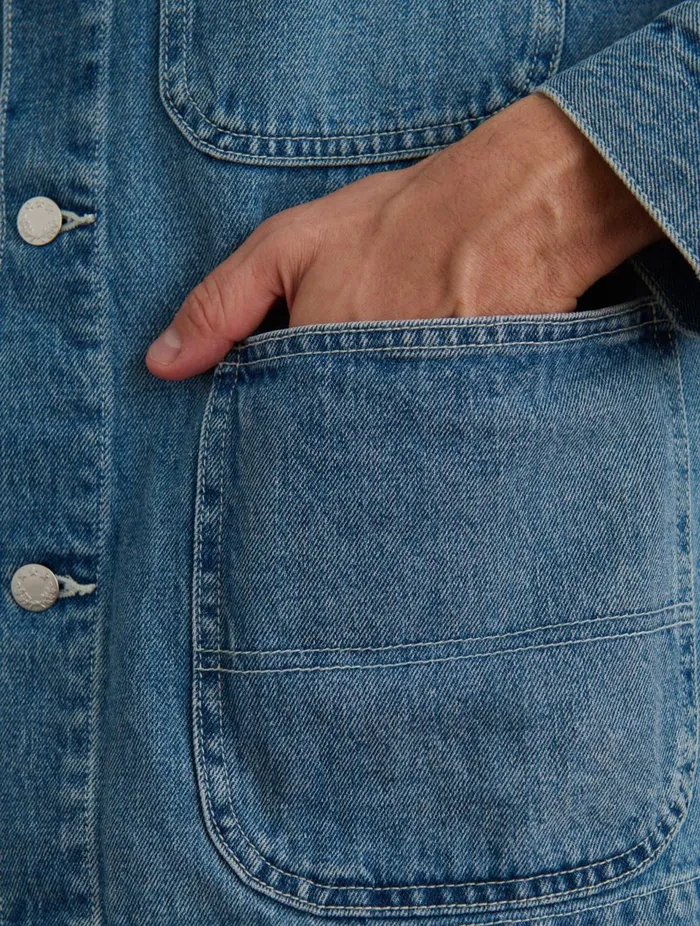 Work Jacket In Vintage Wash Denim Men Alex Mill Denim