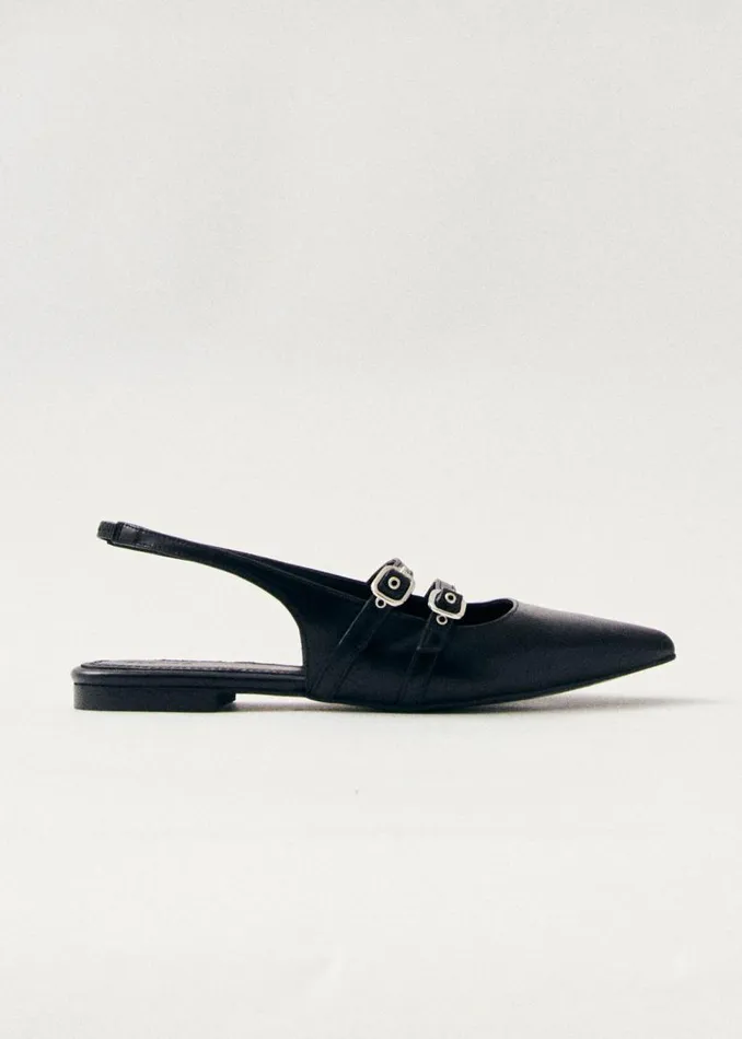Wren Black Leather Ballet Flats Women ALOHAS Ballet Flats