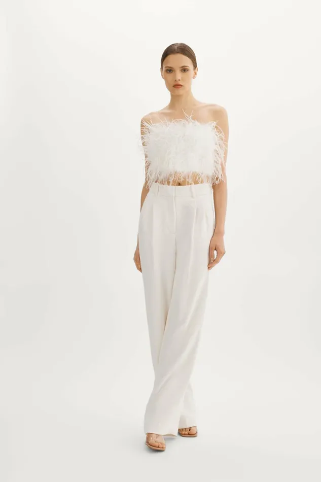 Zaina Feather Bustier White Women Lamarque BEST SELLERS