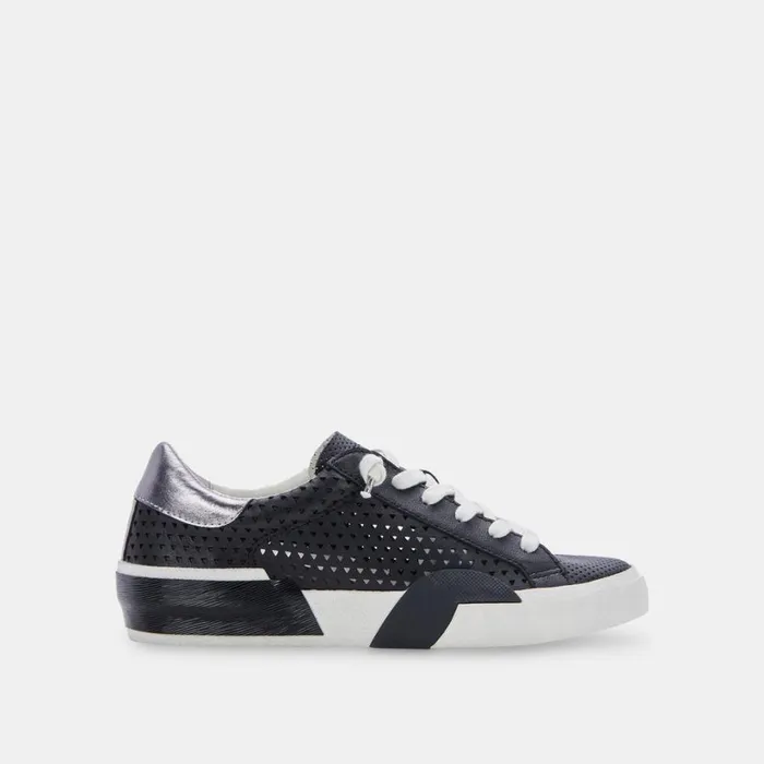 Zina Perforated Sneakers Black Perforated Leather Women Dolce Vita Sneakers