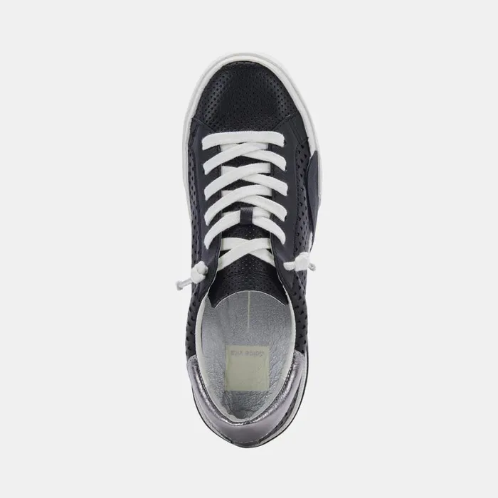 Zina Perforated Sneakers Black Perforated Leather Women Dolce Vita Sneakers
