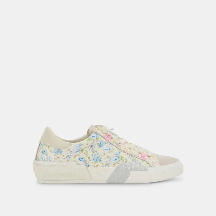 Zina Sneakers Blue Floral Leather Women Dolce Vita Sneakers