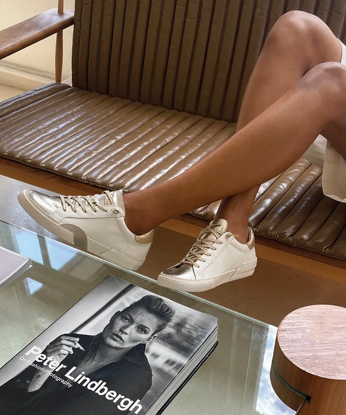 Zina Sneakers White Gold Leather Women Dolce Vita PreOrder